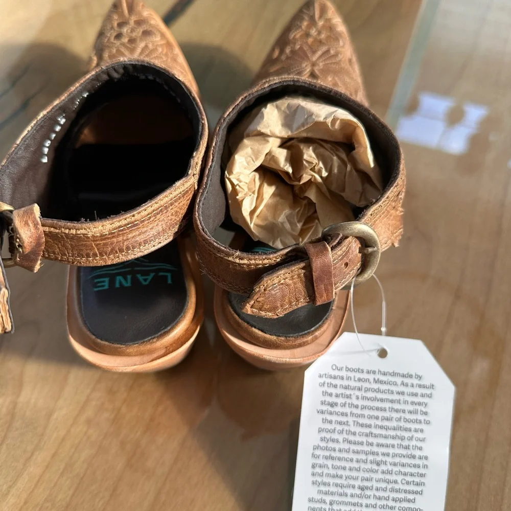 Lane Women's Tan Embroidered Mules - Picture 7 of 11